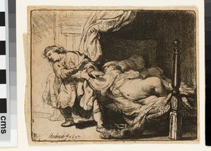 Josef og Potifars hustru af Rembrandt van Rijn