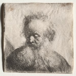 Gammel mand med flagrende skæg: Buste af Rembrandt Harmensz. van Rijn