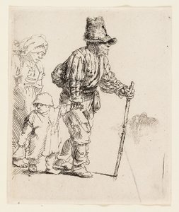 Bondefamilien på Vagabonden, ca. 1652 (radering på cremefarvet papir) af Rembrandt Harmensz. van Rijn