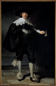 Portræt af Maertens Soolmans maleri af Harmensz Van Rijn Rembrandt (1606-1669) 1634 Privat samling - Portræt af Maertens Soolmans. Maleri af Harmensz Van Rijn Rembrandt (1606-1669) af Rembrandt van Rijn