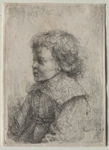 Portræt af en dreng i profil af Rembrandt Harmensz. van Rijn