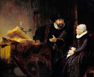 ""Portræt af den mennonitiske prædikant Cornelius Claesz Anslo og hans hustru Aaltje Gerritsdr Shouten"" (Le predicateur mennonite Cornelius Claesz Anslo et søn epouse Aaltje Gerritsdr Shouten) Peinture de Rembrandt Harmenszoon van Rijn (1606-176469 Dim 17 af Rembrandt Harmensz. van Rijn