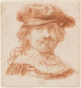 Selvportræt, ca. 1637 (rødt kridt) af Rembrandt van Rijn