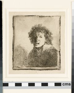 Selvportræt med åben mund af Rembrandt van Rijn