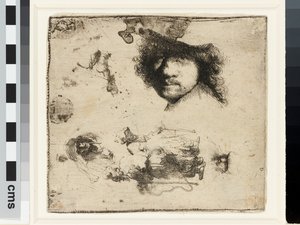 Ark med undersøgelser af Rembrandt van Rijn