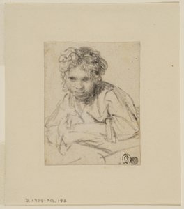 Studie til maleriet "En pige ved et vindue", før 1645 (grafit på papir) af Rembrandt van Rijn