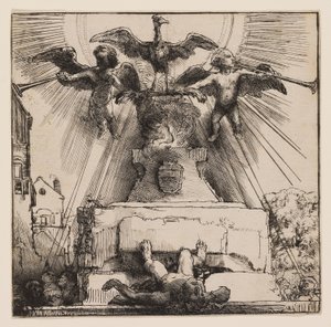 Føniks eller statuen væltet af Rembrandt Harmensz. van Rijn