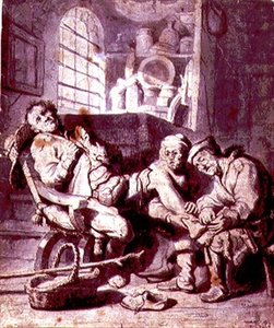 Den forstuvede fod (pen og blæk, akvarel på papir) af Rembrandt Harmensz. van Rijn