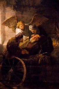 Tobias helbreder sin blinde far af Rembrandt Harmensz. van Rijn