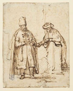To mænd i diskussion, 1641 af Rembrandt van Rijn