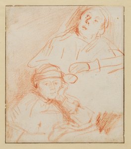 To studier af Saskia, 1636 - 1637 ca af Rembrandt van Rijn