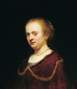 Ung kvinde med en guldkæde af Rembrandt Harmensz. van Rijn