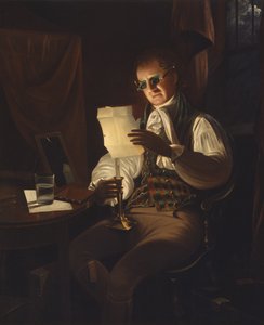 Mand læser ved stearinlys, 1805-08