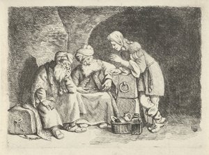 Joseph forklarer bagerens og munskrens drømme af Rembrandt van Rijn (follower of)