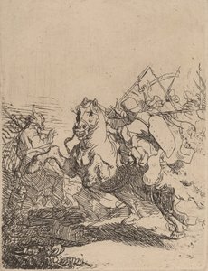 En kavalerikamp, ca. 1632. af Rembrandt van Rijn