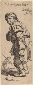 En bonde råber: "tis vinnich kout" (det er bidende koldt) af Rembrandt van Rijn