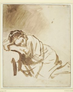 En ung kvinde sovende Hendrickje Stoffels, ca 1654 af Rembrandt van Rijn