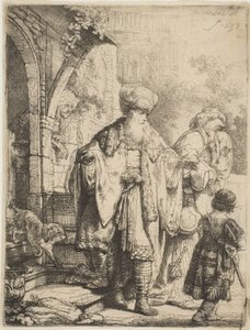 Abraham kaster Hagar og Ismael ud, 1637. af Rembrandt van Rijn