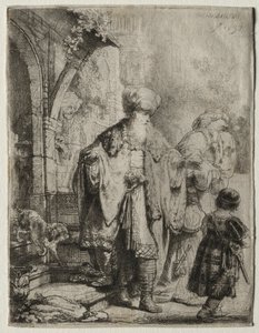 Abraham uddriver Hagar og Ismael, 1637. af Rembrandt van Rijn