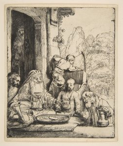 Abraham underholder englene, 1656. af Rembrandt van Rijn