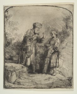 Abraham og Isak, 1645. af Rembrandt van Rijn