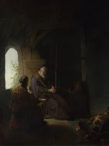 Anna og den blinde Tobit. Omkring 1630 af Rembrandt van Rijn