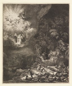 Bebudelse til hyrderne af Rembrandt van Rijn