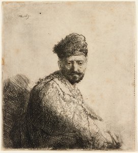 Skægget mand i pelset orientalsk kasket: kunstnerens far, 1631. af Rembrandt van Rijn