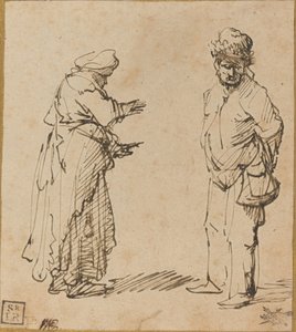 Tiggermand og kvinde af Rembrandt van Rijn