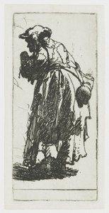 Tiggerkvinde med en kalabas af Rembrandt van Rijn