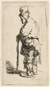 Tigger lænet på en pind, ca. 1630. af Rembrandt van Rijn