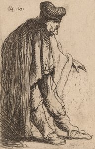 Tigger med sin venstre hånd udstrakt, 1631. af Rembrandt van Rijn