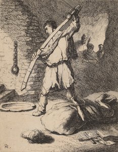 Halshugning af Johannes Døberen, ca. 1627. af Rembrandt van Rijn