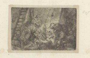 Besnijdenis in de stal Samling af 85 originale tryk (serietitel) af Rembrandt van Rijn