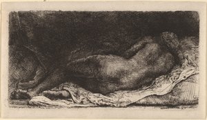 Sort kvinde liggende af Rembrandt van Rijn