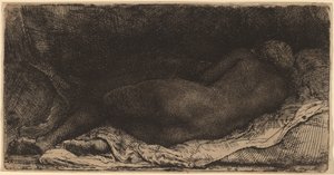 Sort kvinde liggende af Rembrandt van Rijn