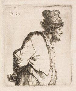 Bonde med hænderne på ryggen af Rembrandt van Rijn