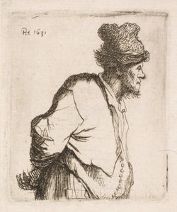 Bonde med hænderne på ryggen af Rembrandt van Rijn