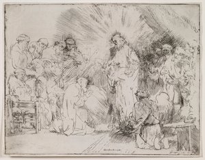 Kristus viser sig for apostlene af Rembrandt van Rijn