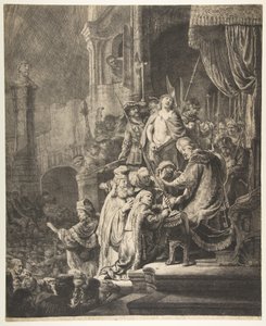 Kristus før Pilatus: den store tallerken, 1636. af Rembrandt van Rijn