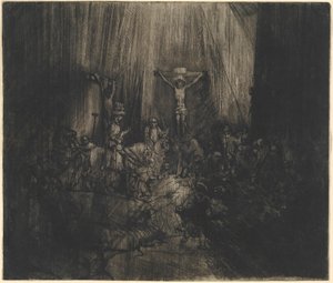 Den korsfæstede Kristus mellem de to tyve (De tre kors) af Rembrandt van Rijn