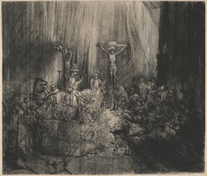 Den korsfæstede Kristus mellem de to tyve (De tre kors) af Rembrandt van Rijn