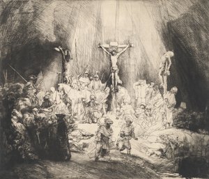 Kristus korsfæstet mellem de to tyve De tre kors, 1653. af Rembrandt van Rijn