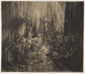 Kristus korsfæstet mellem de to tyve: De tre kors, ca. 1660. af Rembrandt van Rijn