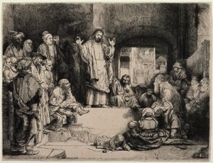 Kristus prædiker (Den lille grav) af Rembrandt van Rijn
