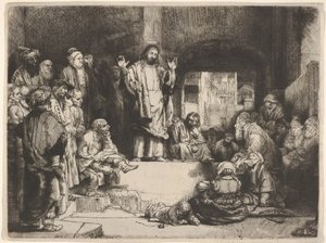 Christ Preaching, kaldet La Petite Tombe, ca. 1657. af Rembrandt van Rijn