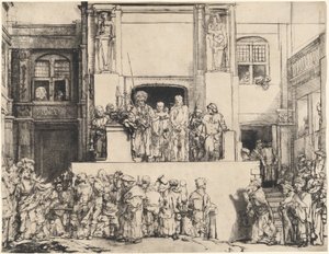 Kristus præsenteret for folket: Aflang plade af Rembrandt van Rijn