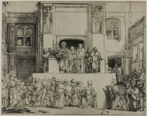 Kristus præsenteret for folket: Aflang plade af Rembrandt van Rijn