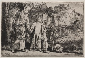 Kristus vender tilbage fra templet med sine forældre af Rembrandt van Rijn