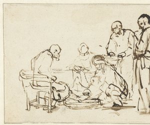 Kristus vasker disciplenes fødder af Rembrandt van Rijn